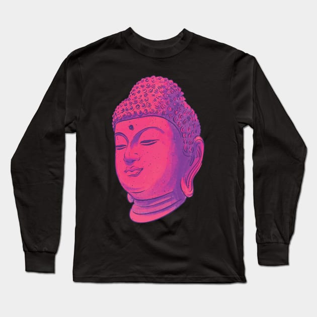 Buddha Head Long Sleeve T-Shirt by LAPublicTees